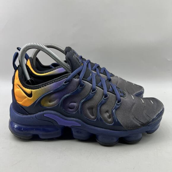 Nike Air Vapormax Plus Running Shoes Women Size 7.5 Black Yellow Comfort Sneaker - Picture 1 of 8